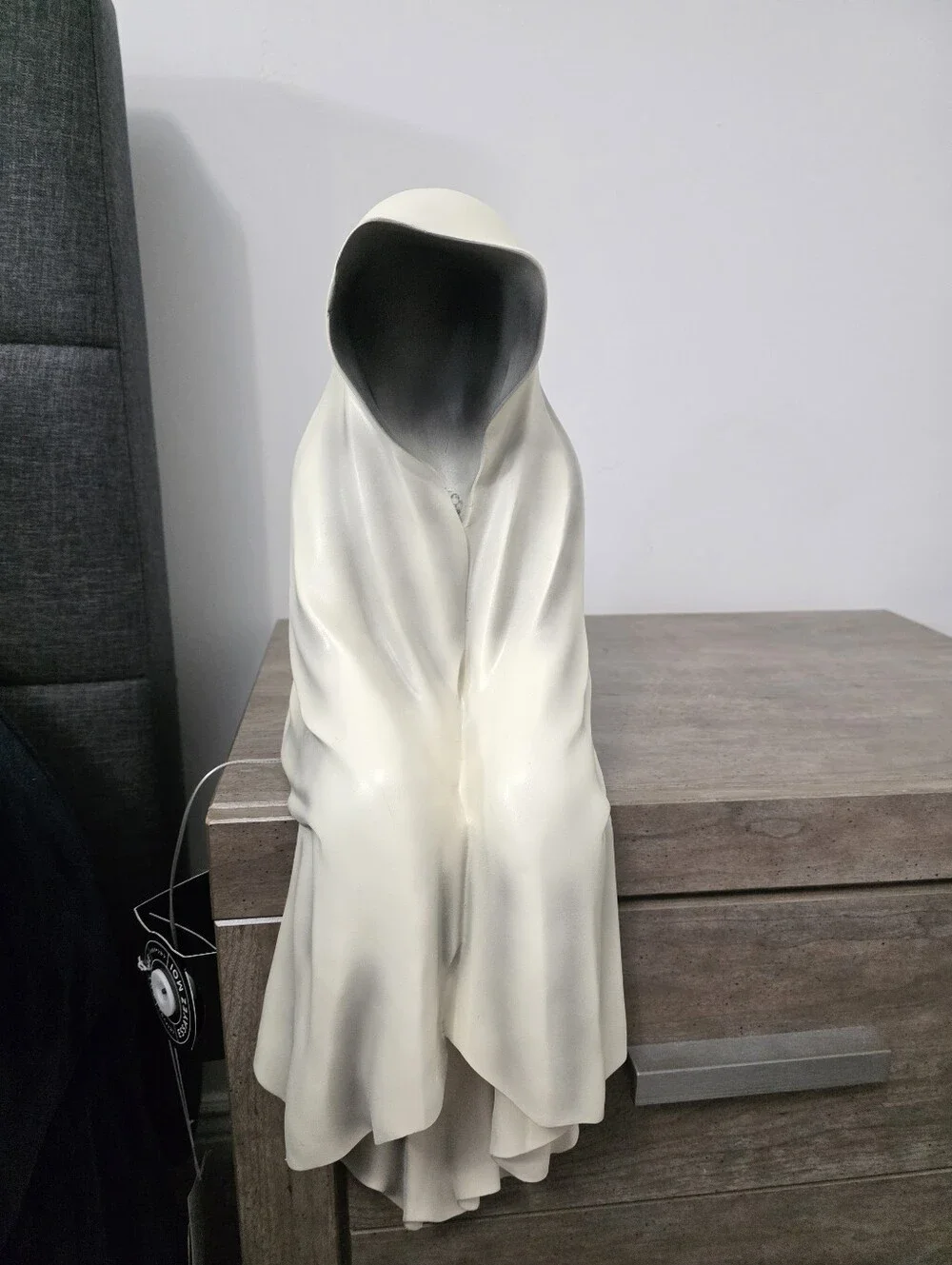 Hallows Eve White Grim Reaper Ghost Sitting Halloween Decor Light Up Viral New